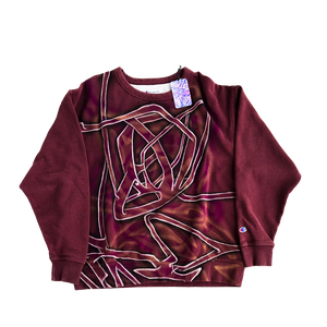 Hand Painted Sweatshirt - Washed Burgundy (Large)